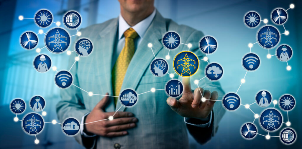 Unrecognizable,Independent,Power,Producer,Activates,Electrical,Microgrid.,Industry,Concept,For